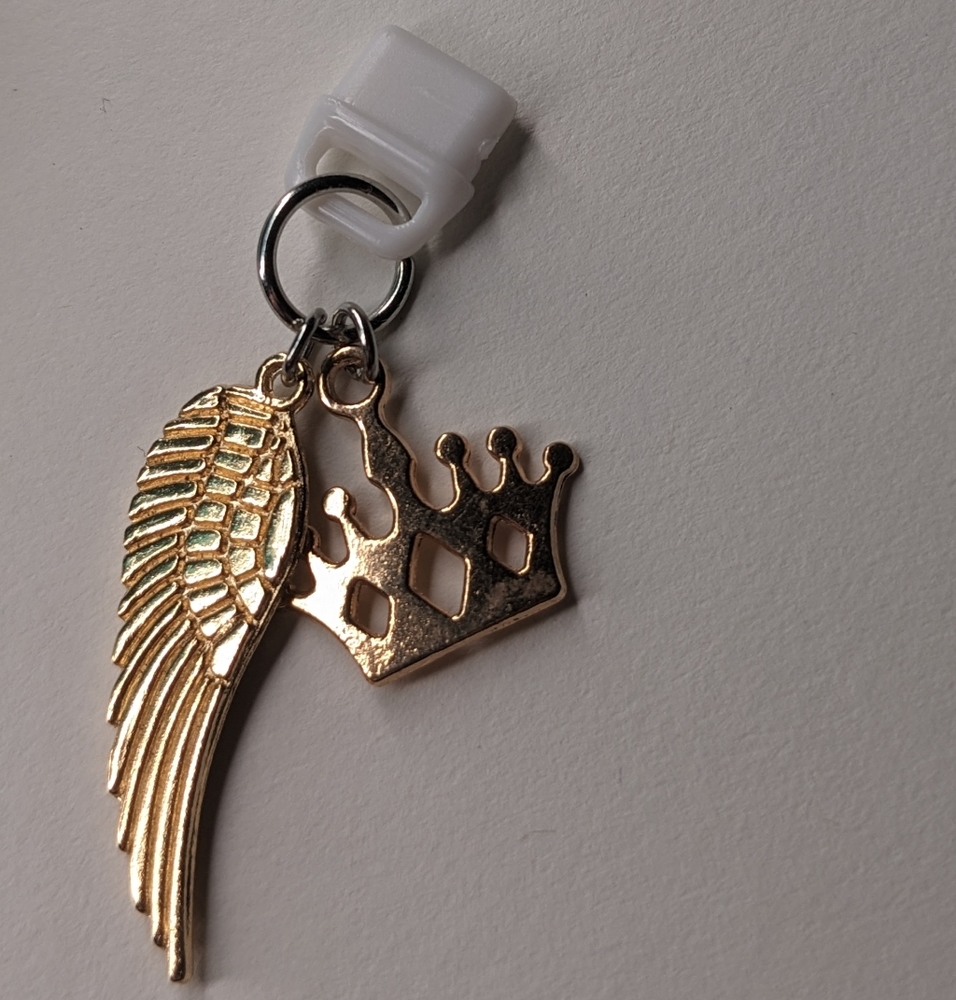 Dust Plug Charm Kindle and charging port USB-C USBc Wing and Crown white